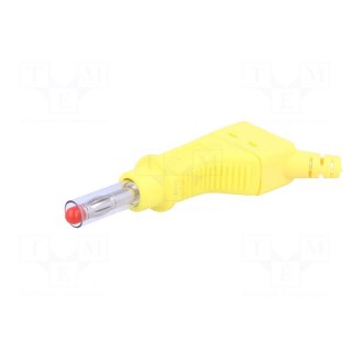 Plug | 4mm banana | 32A | yellow | 2.5mm2 | Mounting: on cable