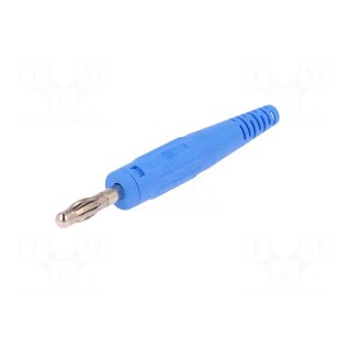 Plug | 4mm banana | 32A | 60V | blue | non-insulated | 2.5mm2 | screw