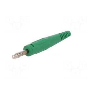Plug | 4mm banana | 32A | 60V | green | non-insulated | 2.5mm2