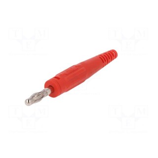 Plug | 4mm banana | 32A | 60V | red | non-insulated | 2.5mm2 | screw