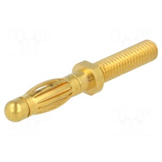 Plug | 4mm banana | 32A | 60VDC | 35mm | Plating: gold-plated | Thread: M4