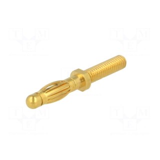 Plug | 4mm banana | 32A | 60VDC | 35mm | gold-plated | on panel,screw