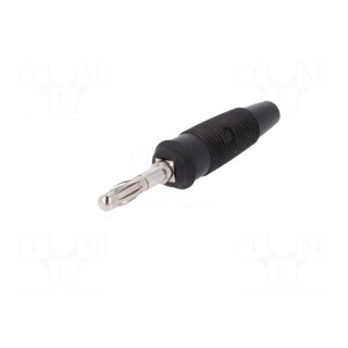 Plug | 4mm banana | 32A | 60VDC | black | non-insulated | for cable | 3mΩ