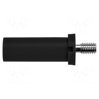 Plug | 4mm banana | 32A | black | insulated | 31mm | nickel plated | screw