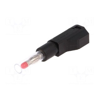 Plug | 4mm banana | 32A | black | insulated,with 4mm axial socket