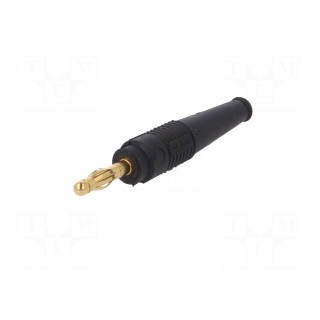 Plug | 4mm banana | 32A | black | 2.5mm2 | Plating: gold-plated | 69mm