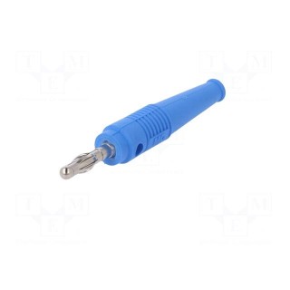 Plug | 4mm banana | 32A | blue | 2.5mm2 | Plating: nickel plated | 69mm