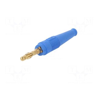 Plug | 4mm banana | 32A | blue | 2.5mm2 | Plating: gold-plated | 69mm
