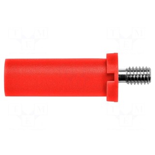 Plug | 4mm banana | 32A | red | insulated | 31mm | nickel plated | screw