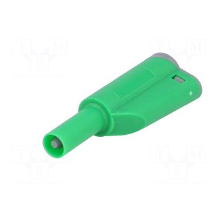 Plug | 4mm banana | 36A | 1kVAC | green | insulated | 56mm | 2.5mm2