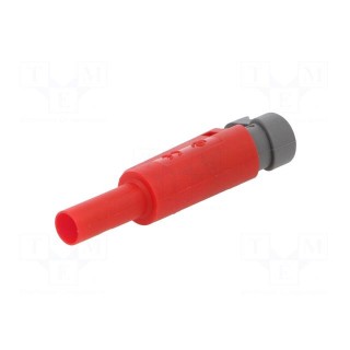 Plug | 4mm banana | 36A | 1kVAC | red | insulated | 58.9mm | 2.5mm2