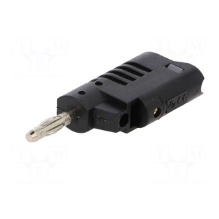 Plug | 4mm banana | 36A | 30VAC | 60VDC | black | non-insulated | 57.2mm