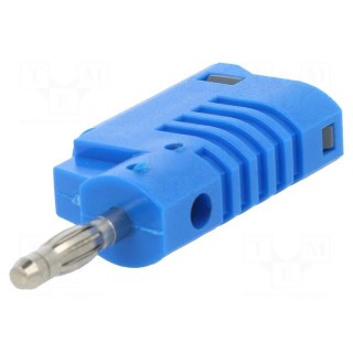 Plug | 4mm banana | 36A | 30VAC | 60VDC | blue | non-insulated | 57.2mm