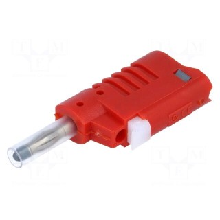 Plug | 4mm banana | 36A | 30VAC | 60VDC | red | on cable