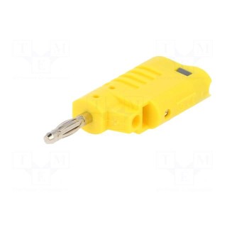 Plug | 4mm banana | 36A | 30VAC | 60VDC | yellow | non-insulated | 57.2mm