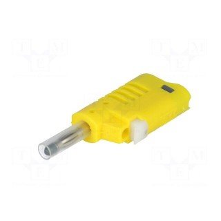 Plug | 4mm banana | 36A | 30VAC | 60VDC | yellow | on cable
