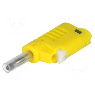 Plug | 4mm banana | 36A | 30VAC | 60VDC | yellow | on cable