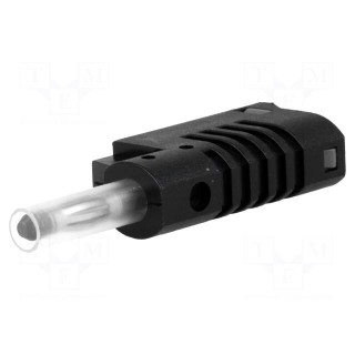 Plug | 4mm banana | 36A | 70VDC | black | 2.5mm2 | on cable