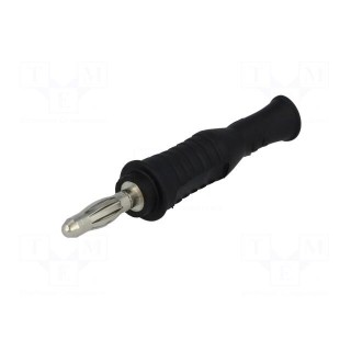 Plug | 4mm banana | 36A | 70VDC | black | non-insulated | 2mΩ | 4AWG÷2AWG