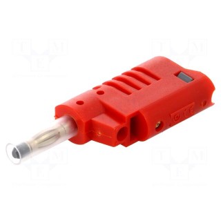 Plug | 4mm banana | 36A | 70VDC | red | 2.5mm2 | Mounting: on cable