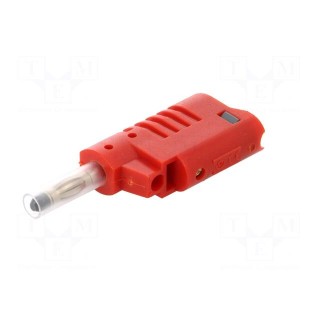 Plug | 4mm banana | 36A | 70VDC | red | 2.5mm2 | on cable