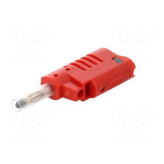 Plug | 4mm banana | 36A | 70VDC | red | 2.5mm2 | Mounting: on cable