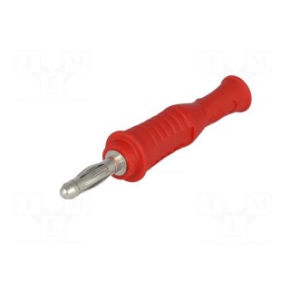 Plug | 4mm banana | 36A | 70VDC | red | non-insulated | 2mΩ | 4AWG÷2AWG