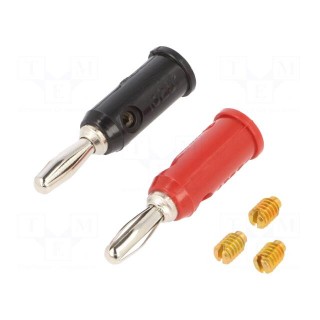 Plug | 4mm banana | 5A | 5kV | red and black | Max.wire diam: 3mm | 1325