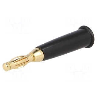 Plug | 4mm banana | 60VDC | black | non-insulated | Max.wire diam: 5mm