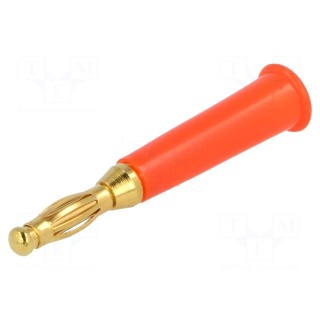 Plug | 4mm banana | 60VDC | red | non-insulated | Max.wire diam: 5mm
