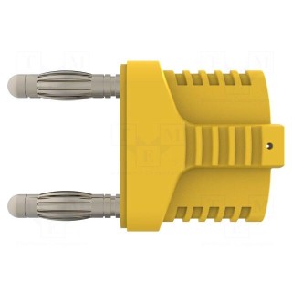 Stackable safety shunt | 4mm banana | 12A | 33VAC | 70VDC | yellow
