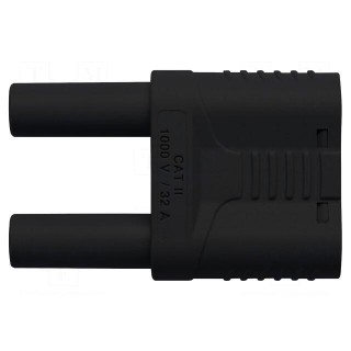 Stackable safety shunt | 4mm banana | 32A | 1kVAC | black | insulated