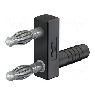 Stackable safety shunt | 4mm banana | 32A | black | nickel plated