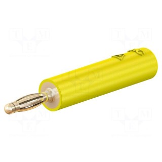 Adapter | 2mm banana | 10A | 30VAC | 60VDC | yellow | gold-plated | 36mm