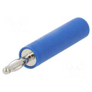 Adapter | 2mm banana | 10A | 70VDC | blue | nickel plated | 35.5mm