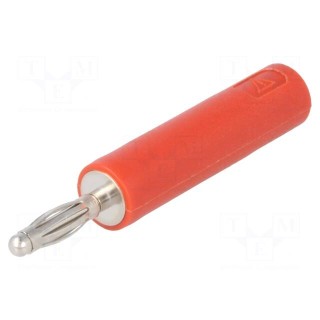 Adapter | 2mm banana | 10A | 70VDC | red | nickel plated | 35.5mm
