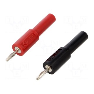 Adapter | 2mm banana | 36A | 70VDC | red and black | plug-in | 4mm | 2pcs.