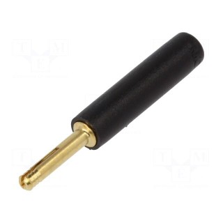 Adapter | 2mm banana | black | gold-plated | 28.5mm | screw | Medical