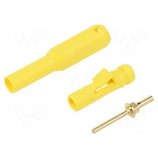 Connector: 1,5mm banana | plug | yellow | Connection: soldered