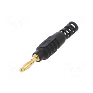Plug | 2mm banana | 10A | 30VAC | 60VDC | black | Connection: soldering