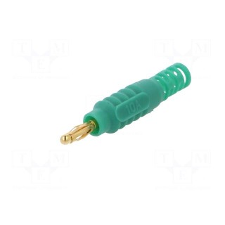 Plug | 2mm banana | 10A | 30VAC | 60VDC | green | Connection: soldering