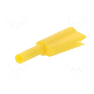 Plug | 2mm banana | 10A | 30VAC | 60VDC | yellow | Connection: soldered