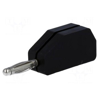 Plug | 2mm banana | 10A | 33VAC | 70VDC | black | Connection: soldering