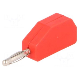 Plug | 2mm banana | 10A | 33VAC | 70VDC | red | Connection: soldered