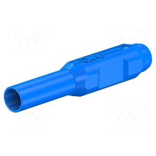 Plug | 2mm banana | blue | gold-plated | Insulation: polyamide | 0.5mm2