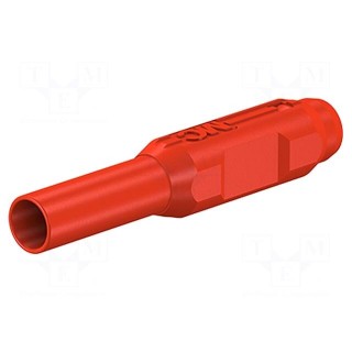 Plug | 2mm banana | red | gold-plated | Insulation: polyamide | Ø: 2.1mm