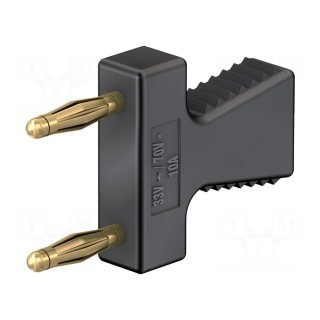 Stackable safety shunt | 10A | black | Plating: gold-plated | 30.4mm