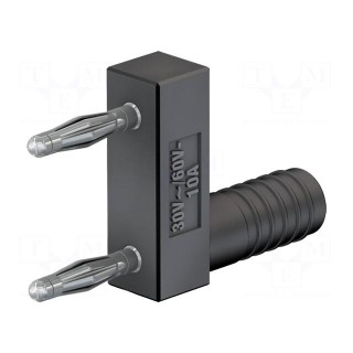 Stackable safety shunt | 10A | black | Plating: nickel plated | 60VDC