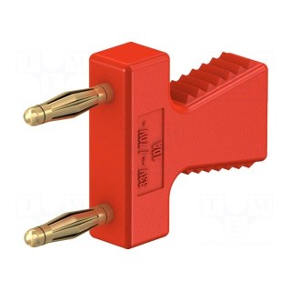 Stackable safety shunt | 10A | red | Plating: gold-plated | 30.4mm