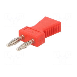 Stackable safety shunt | 2mm banana | 10A | red | nickel plated